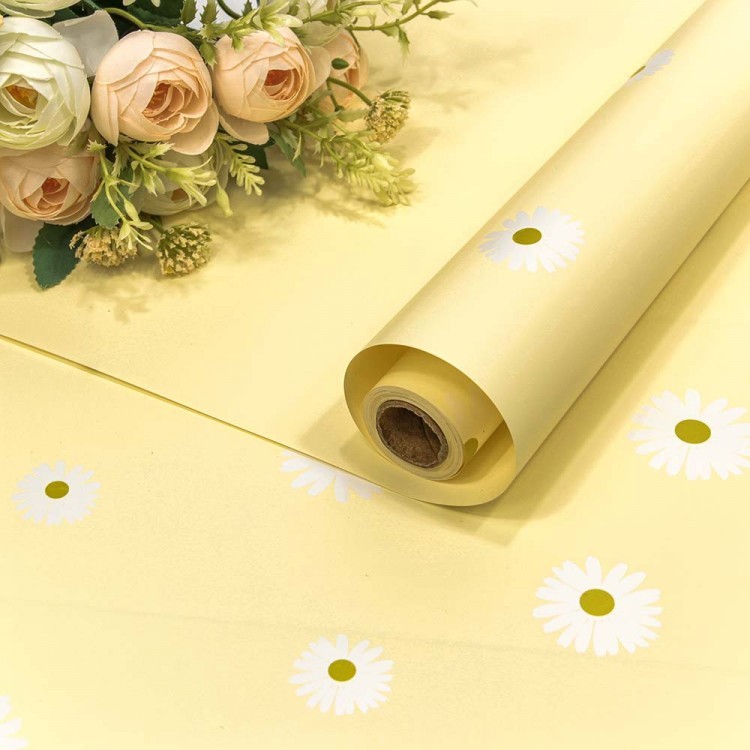 001386/1 Плёнка 0,58*10м матовая "Ромашки" 60мкм Песочный 1/30 001386/1 Плёнка 0,58*10м матовая "Ромашки" 60мкм Песочный 1/30