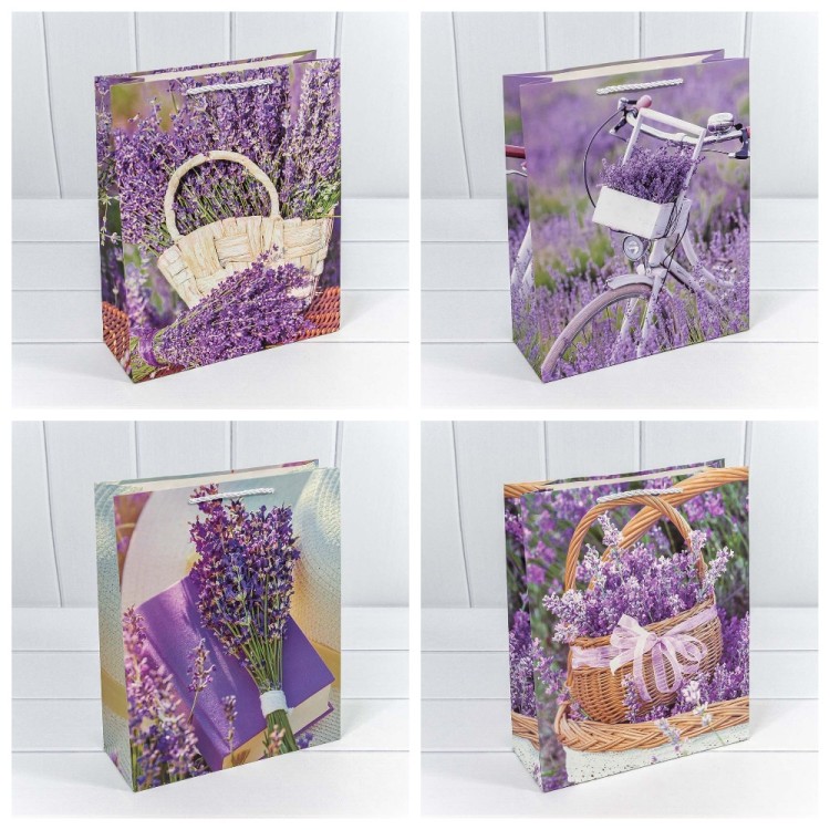000190E Пакет подарочный "Лаванда" (микс 190) 18*23*10 210г 1/20 1/360