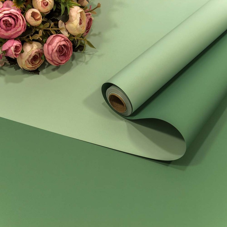 1604/2260 Плёнка 0,58*10м матовая двухсторонняя 65мкм Светло-зелёный/Зелёный 1/30