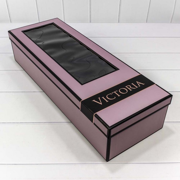 720571/2 Набор коробок 1/2 прямоугольный 61*21.5*13 см с окошком сиреневый 1/12