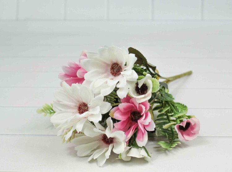 303-09-01/05 Искусственные цветы Ромашка Светло-розовый микс 30см 1/1