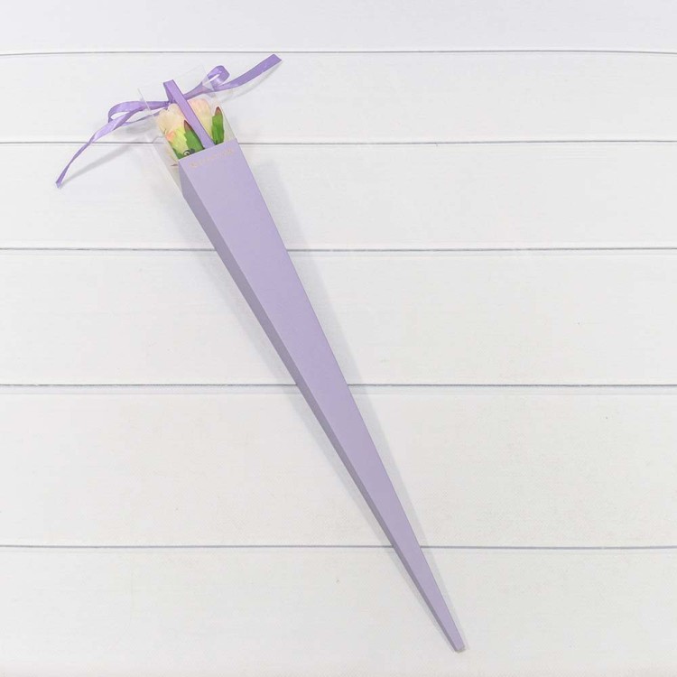 720017/1 Коробка "Ваза для цветов" 6*6*60 "Для одной розы" Сиреневый 1/10 1/500