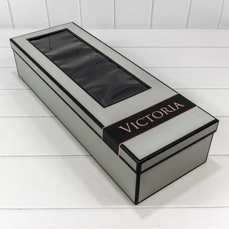 720571/4 Набор коробок 1/2 прямоугольный 61*21.5*13 см с окошком серый 1/12