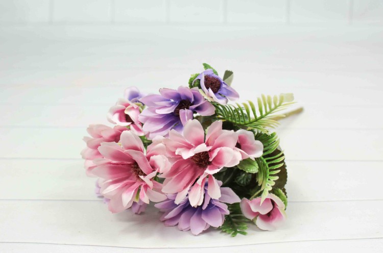 303-09-01/06 Искусственные цветы Ромашка Розовый микс 30см 1/1