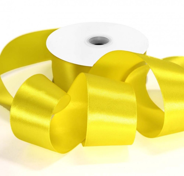 554-38/15 Лента атласная сатин 3,8 см*50 ярдов желтый 1/5 1/120