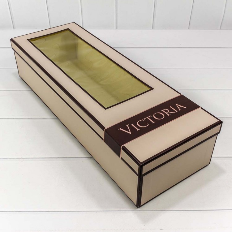 720571/5 Набор коробок 1/2 прямоугольный 61*21.5*13 см с окошком бежевый 1/12