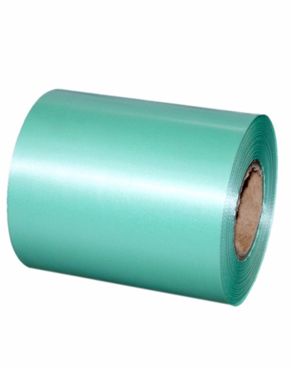 554-100/141 Лента атласная (сатин) 10 см*50 ярдов аквамариновый 1/20