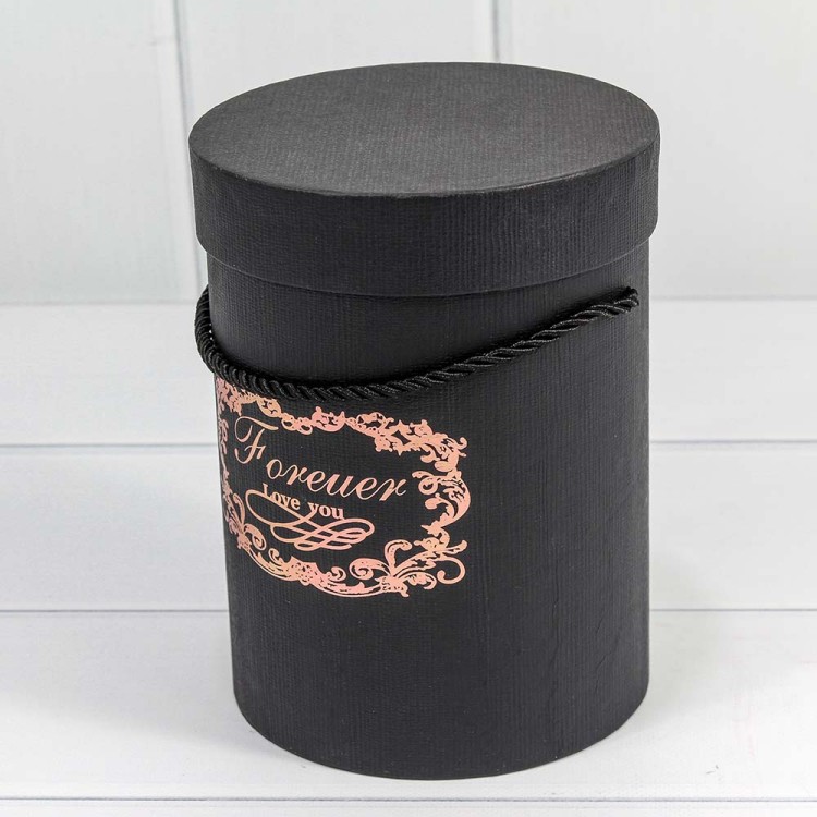 720708/8 Набор коробок 1/2 Цилиндр "Forever" 14*18,5 см черный 1/48