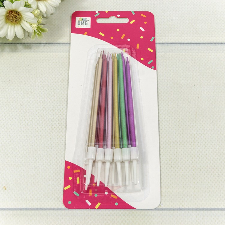 20010-50 Свечи для торта набор (12 шт.) 10см (микс) 1/24 1/288	