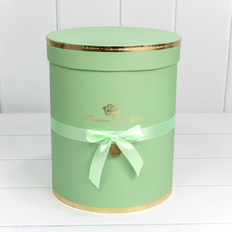 720950/11 Набор коробок 1/6 Цилиндр 21*25,5 см "Flowers for you" Светло-зелёный 1/8