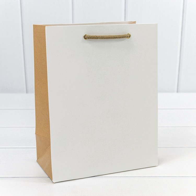 000200E	Пакет подарочный Белый/Крафт 18*23*10 230г 1/20 1/360