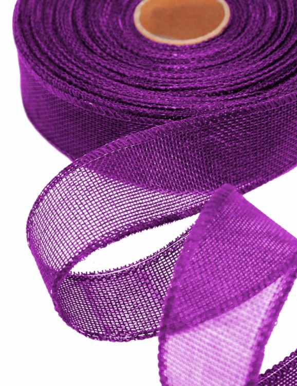 5511-40/A31 Лента декоративная из искусственного льна с проволокой 4 см*25 ярд темно-фиолетовый 1/60 5511-40/A31 Лента декоративная из искусственного льна с проволокой 4 см*25 ярд темно-фиолетовый 1/60