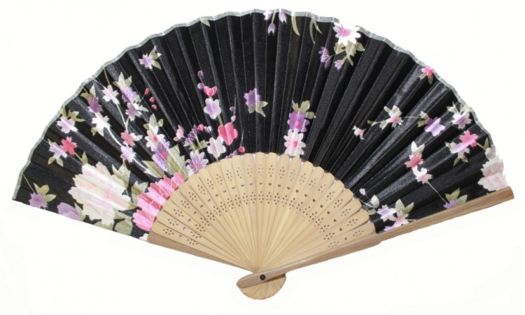 108168 Веер из бамбука и шёлка 21 см микс расцветок