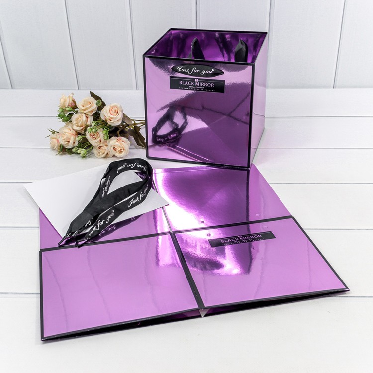 000185Q/2 Пакет подарочный сборный Сиреневый 18*18*18 240г 1/10 1/240 