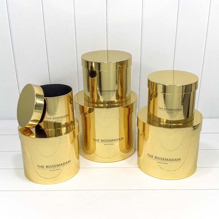 721618/2 Коробки Цилиндр Набор 1/6 25*22,5 "The Rosemadam" Золотой 1/8