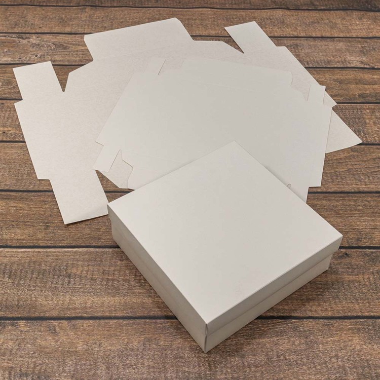 0007542 Коробка Квадратная 20*20*7 сборная Белый 1/20 1/240 0007542 Коробка Квадратная 20*20*7 сборная Белый 1/20 1/240