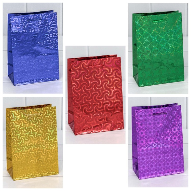 000LG Пакет подарочный голография (микс) 14*20*7 128г 1/20 1/600