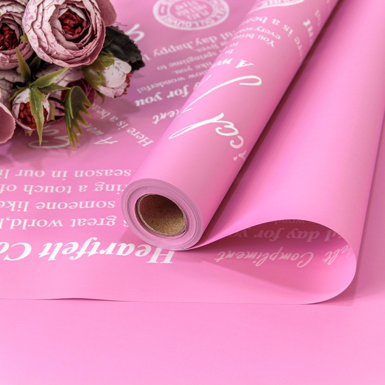 1662/244 Плёнка 0,58*10м матовая с печатью "Good Luck" 65мкм Розовый-244 1/30 1662/244 Плёнка 0,58*10м матовая с печатью "Good Luck" 65мкм Розовый-244 1/30