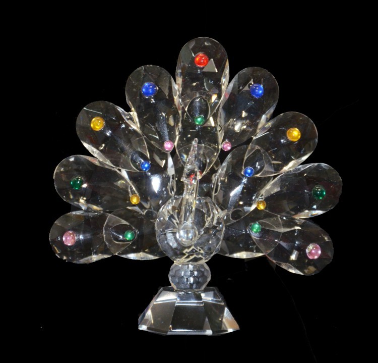 ХН72-1S Хрустальный Павлин (прозрачный) 12х6,5х12,5 см