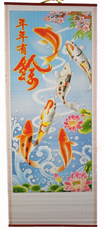 W-606 Бумажное панно с рисунком Карпы 320х840 мм