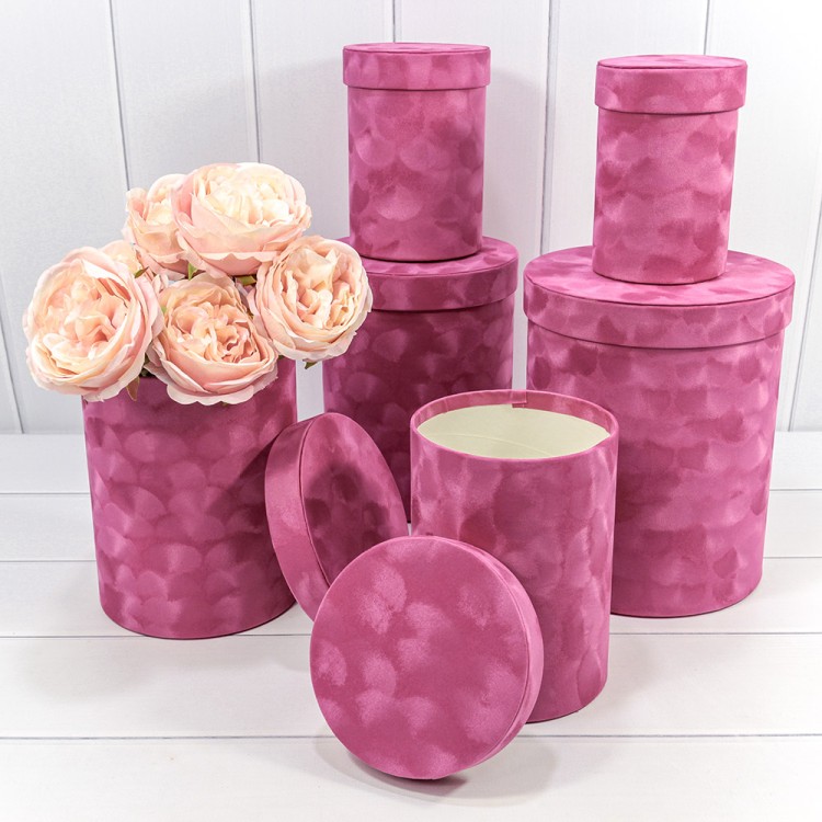 720952/4 Коробки Цилиндр Набор 1/6 21*25,5 "Бархатный" Лиловый 1/6