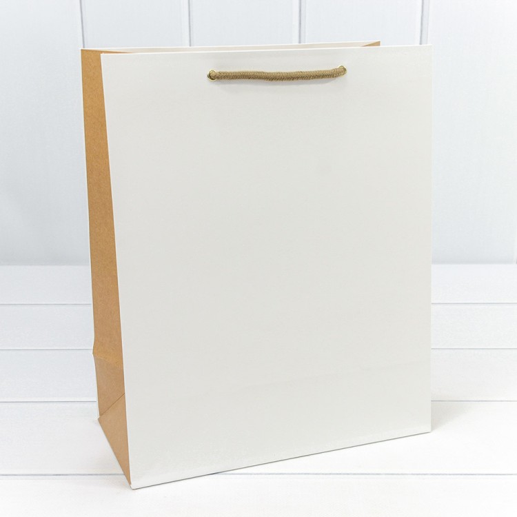 000200C	Пакет подарочный Белый/Крафт 26*32*13 230г 1/20 1/240	