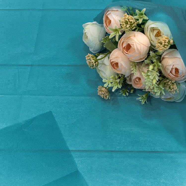 000100/26 Бумага в листах "Тишью" 50*66 (10 шт.) Тёмно-бирюзовый 1/250 