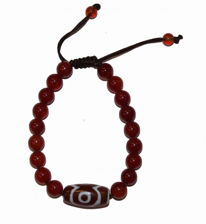 888807 Браслет с трехглазой бусиной Дзи