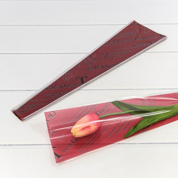 001540/2	Плёнка в листах "Конус для цветов" 12,5*4*45 (50 шт.) Красный 1/200