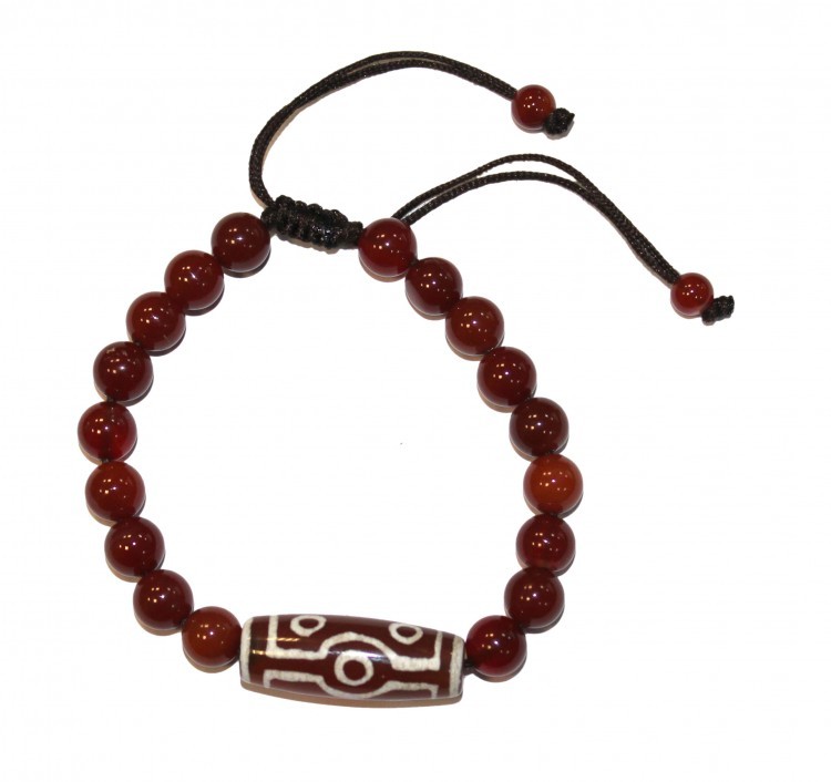 888803 Браслет с бусиной Дзи (семь глаз)