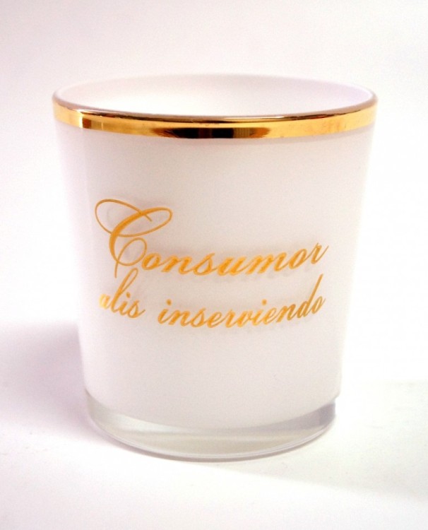 2711781249 БЕЛЫЙ ГЛЯНЕЦ. Золотая отводка ОДА подсвечник из стекла с декором 2711781249 БЕЛЫЙ ГЛЯНЕЦ. Золотая отводка ОДА подсвечник из стекла с декором