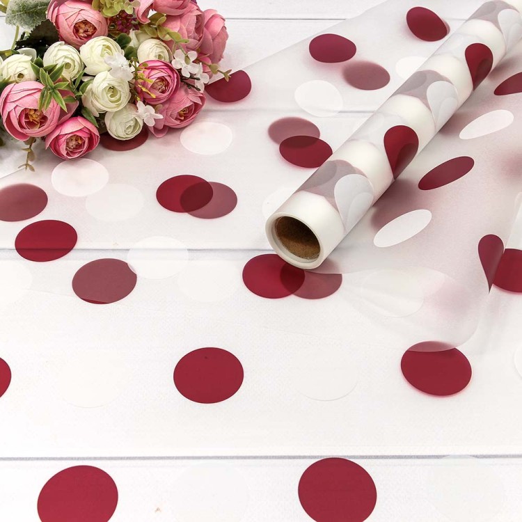 001371/5 Плёнка 0,58*10м прозрачная "Горох" Бордовый 1/30 001371/5 Плёнка 0,58*10м прозрачная "Горох" Бордовый 1/30