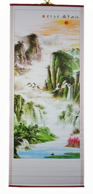 W-612 Бумажное панно с рисунком Водопады 320х840 мм