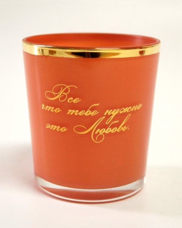 2711771249 ЛОСОСЕВЫЙ ГЛЯНЕЦ. Золотая отводка ОДА подсвечник из стекла с декором 2711771249 ЛОСОСЕВЫЙ ГЛЯНЕЦ. Золотая отводка ОДА подсвечник из стекла с декором