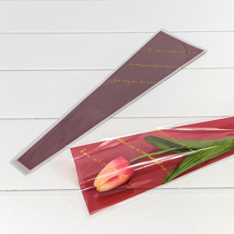 001560/3	Плёнка в листах "Конус для цветов" 12,5*4*45 (30 шт.) Красный 1/200