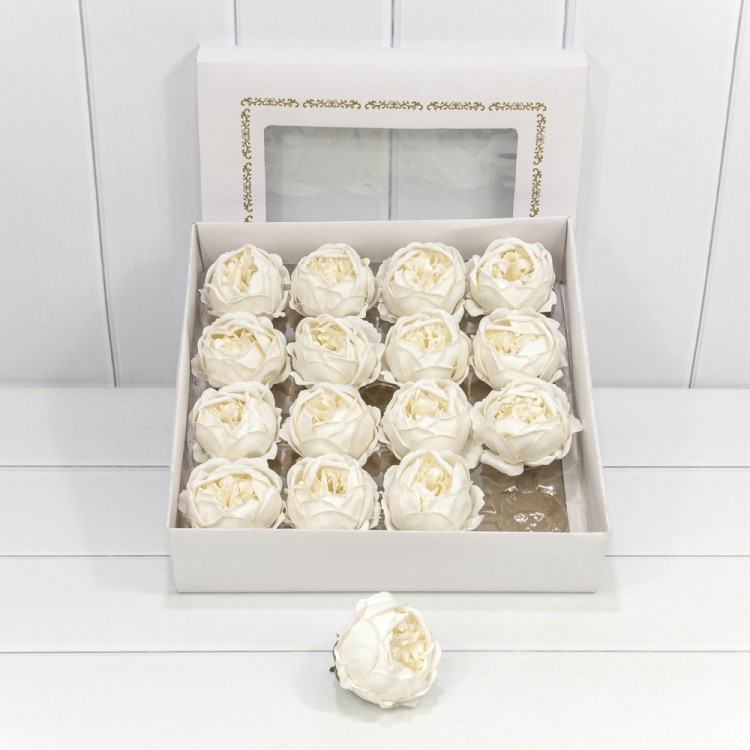 420059/24 Декоративный цветок-мыло "Пион" Белый 8*8 16шт. 1/20 420059/24 Декоративный цветок-мыло "Пион" Белый 8*8 16шт. 1/20