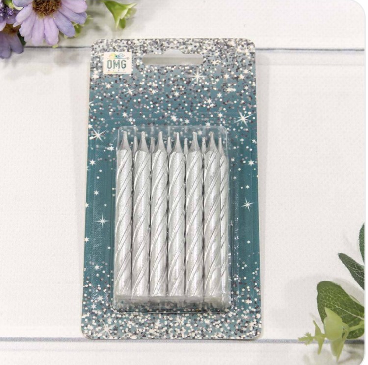 20010-95/3 Свечи для торта набор (12 шт.) 8см "Спираль" Серебряный 1/12 1/144 20010-95/3 Свечи для торта набор (12 шт.) 8см "Спираль" Серебряный 1/12 1/144