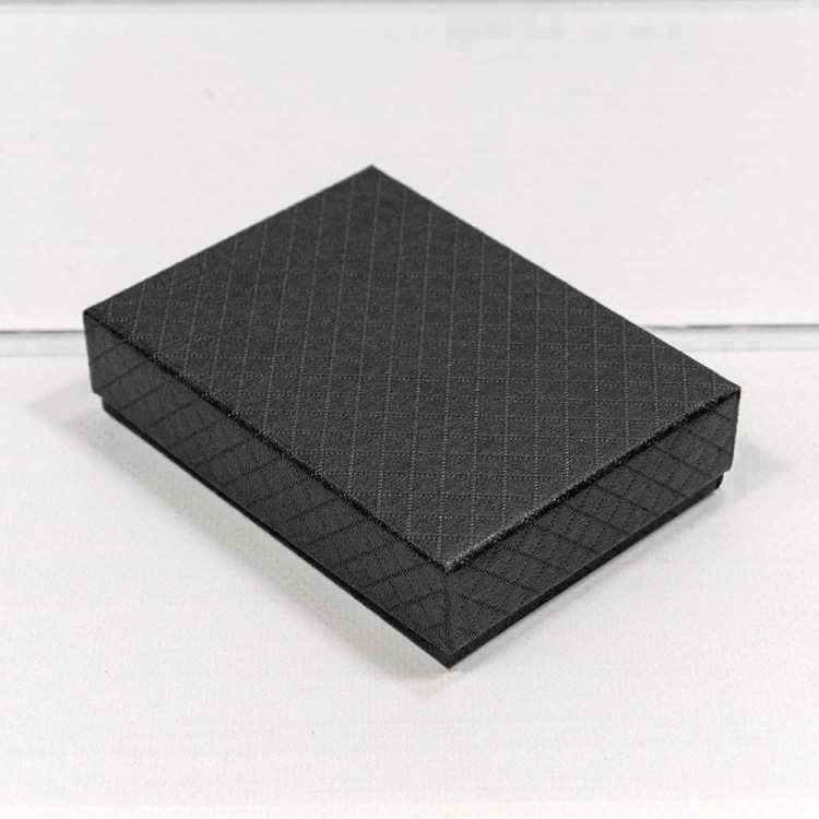 612118/7 Коробка Прямоугольная 11*8*3,4 "Ромбики" Чёрный 1/12 1/240