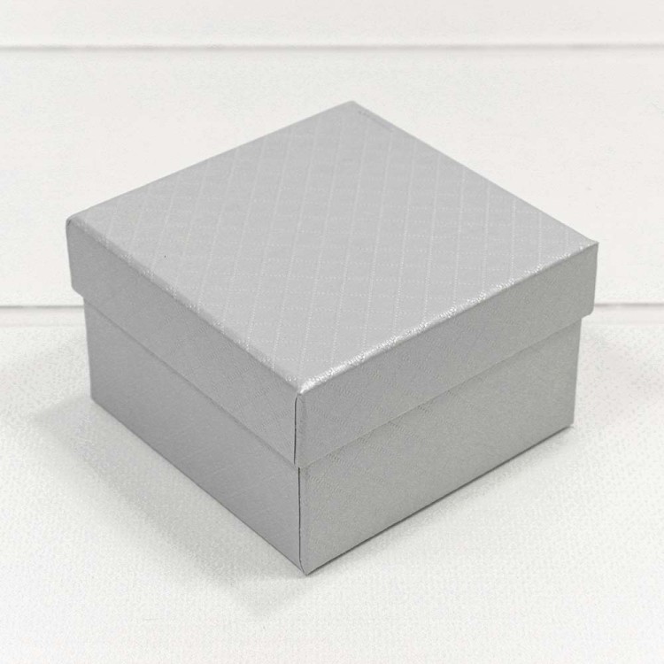 61299/6 Коробка Квадратная 9*9*5,5 под часы "Ромбики" Серый 1/12 1/240