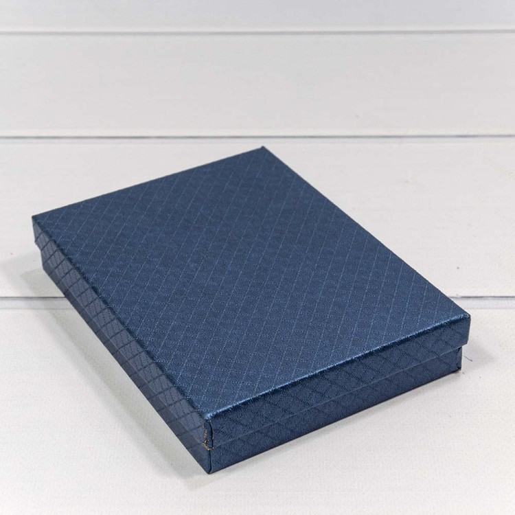 6121216/5 Коробка Прямоугольная 16*12*3,4 "Ромбики" Синий 1/12 1/120