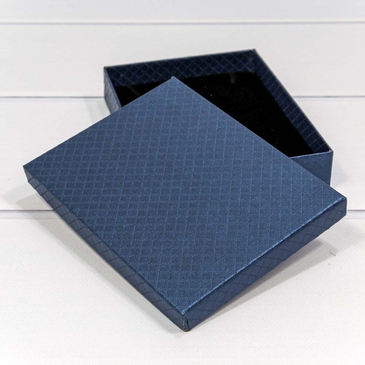 6121216/5 Коробка Прямоугольная 16*12*3,4 "Ромбики" Синий 1/12 1/120