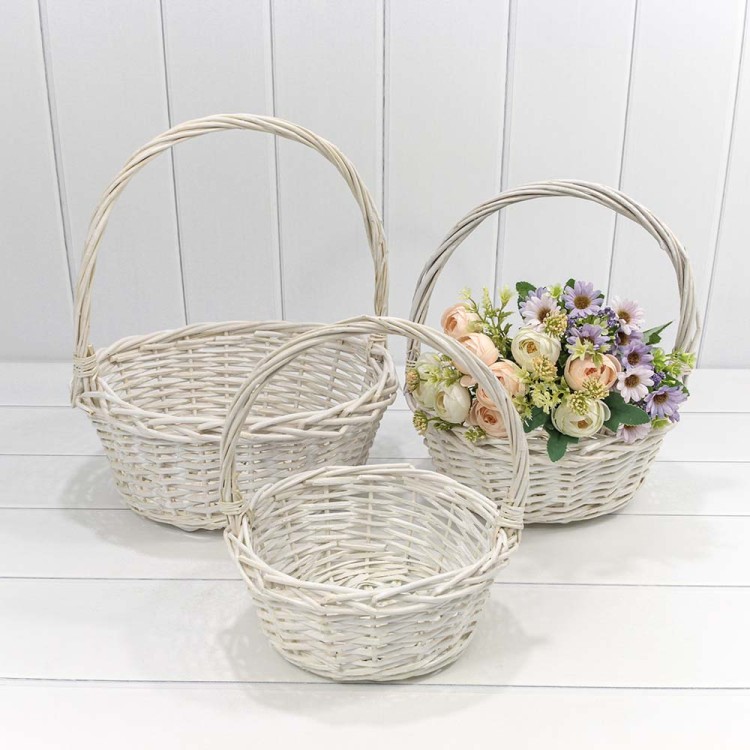 420150/1 Корзины плетёные Круглые Набор 1/3 34*13/38 (±5%) с ручкой Белый 1/8 420150/1 Корзины плетёные Круглые Набор 1/3 34*13/38 (±5%) с ручкой Белый 1/8