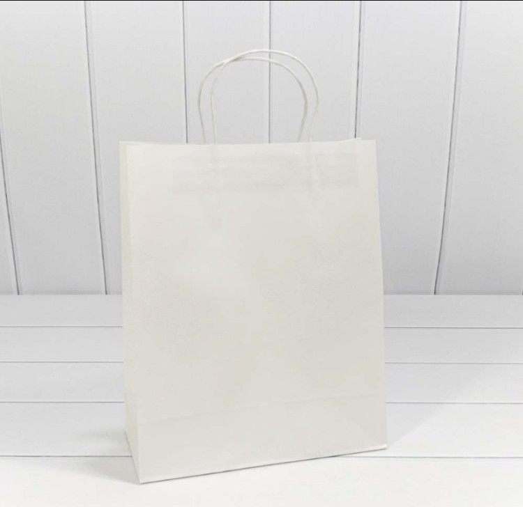 000216C/6 Пакет подарочный Крафт Белый 26*32*12 120г 1/20 1/240