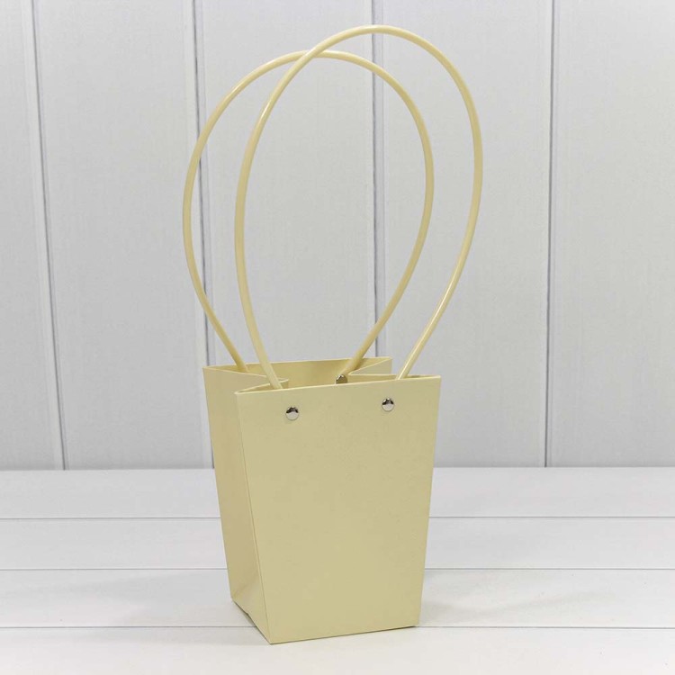 000171G/29 Пакет подарочный "Ваза для цветов" 15,5*13*9,5 Бежевый 1/10 1/150