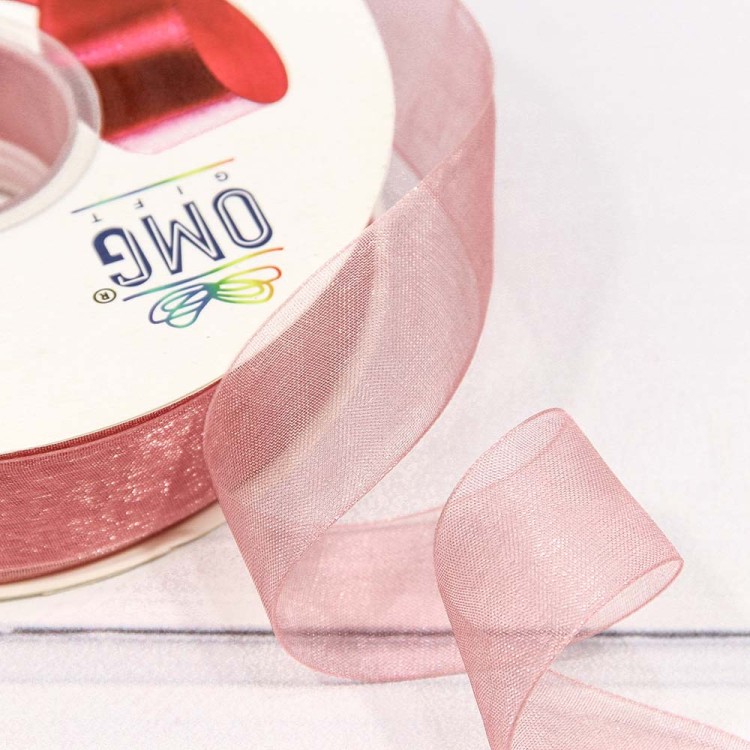 559-25/1041 Лента Органза 2,5см*100ярд Пудровый 1/8 1/32