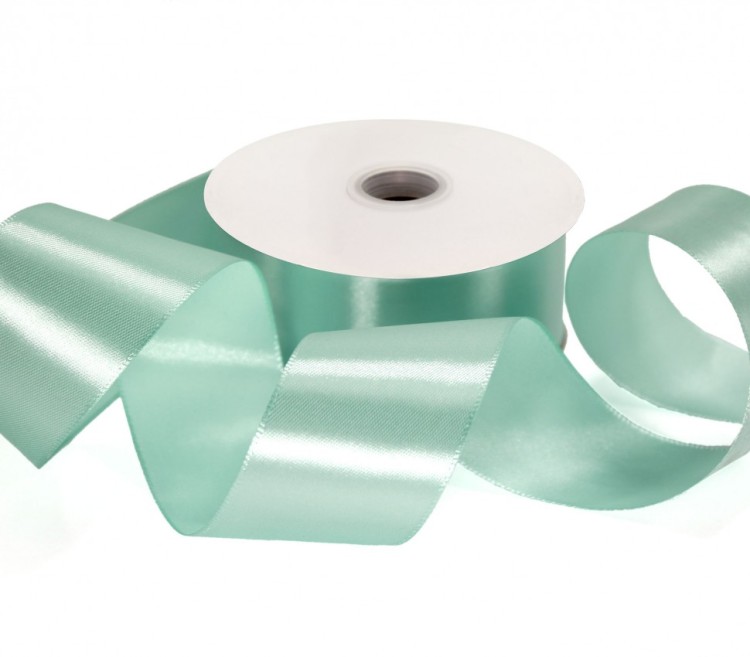 554-50/141 Лента атласная сатин 5 см*50 ярдов аквамариновый 1/3 1/96