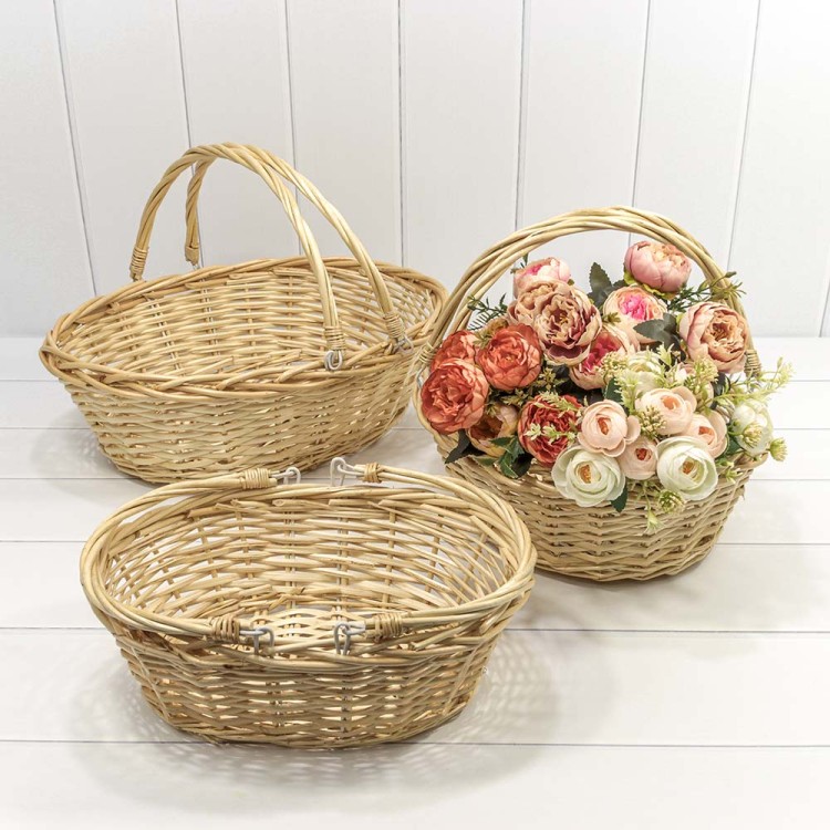 420700/2 Корзины плетёные Овальные Набор 1/3 45*36*14 (±5%) со складными ручками Натуральный 1/12 420700/2 Корзины плетёные Овальные Набор 1/3 45*36*14 (±5%) со складными ручками Натуральный 1/12