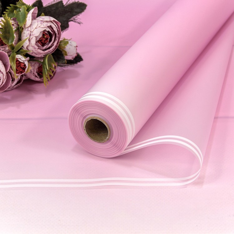 1824/672 Плёнка 58 см 800 г матовая с двойной белой полосой 55мкм Розовый-672 1/12 1824/672 Плёнка 58 см 800 г матовая с двойной белой полосой 55мкм Розовый-672 1/12