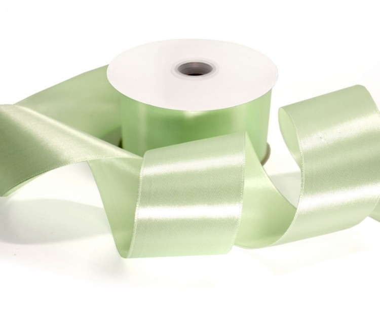 554-50/80 Лента атласная сатин 5 см*50 ярдов светло-салатовый 1/3 1/96