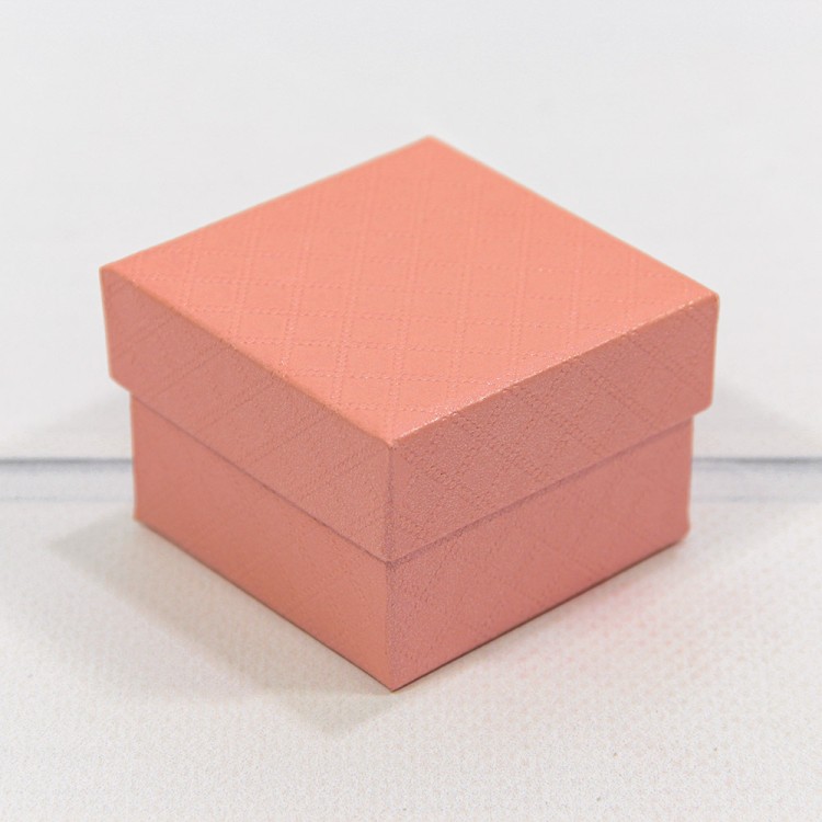 61255/9 Коробка Квадратная 5,5*5,5*3,5 "Ромбики" Лососевый 1/24 1/360